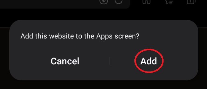 Samsung Internet stap 2